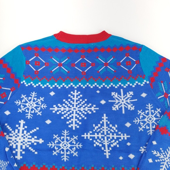 Tipsy Elves Ugly Christmas Sweater Mens Large‎ Natural Light Beer Snowflakes - Picture 9 of 10